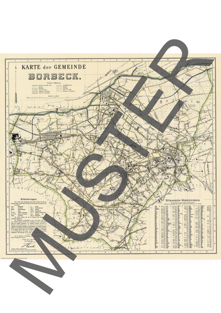 Karte der Gemeinde Borbeck 1904
