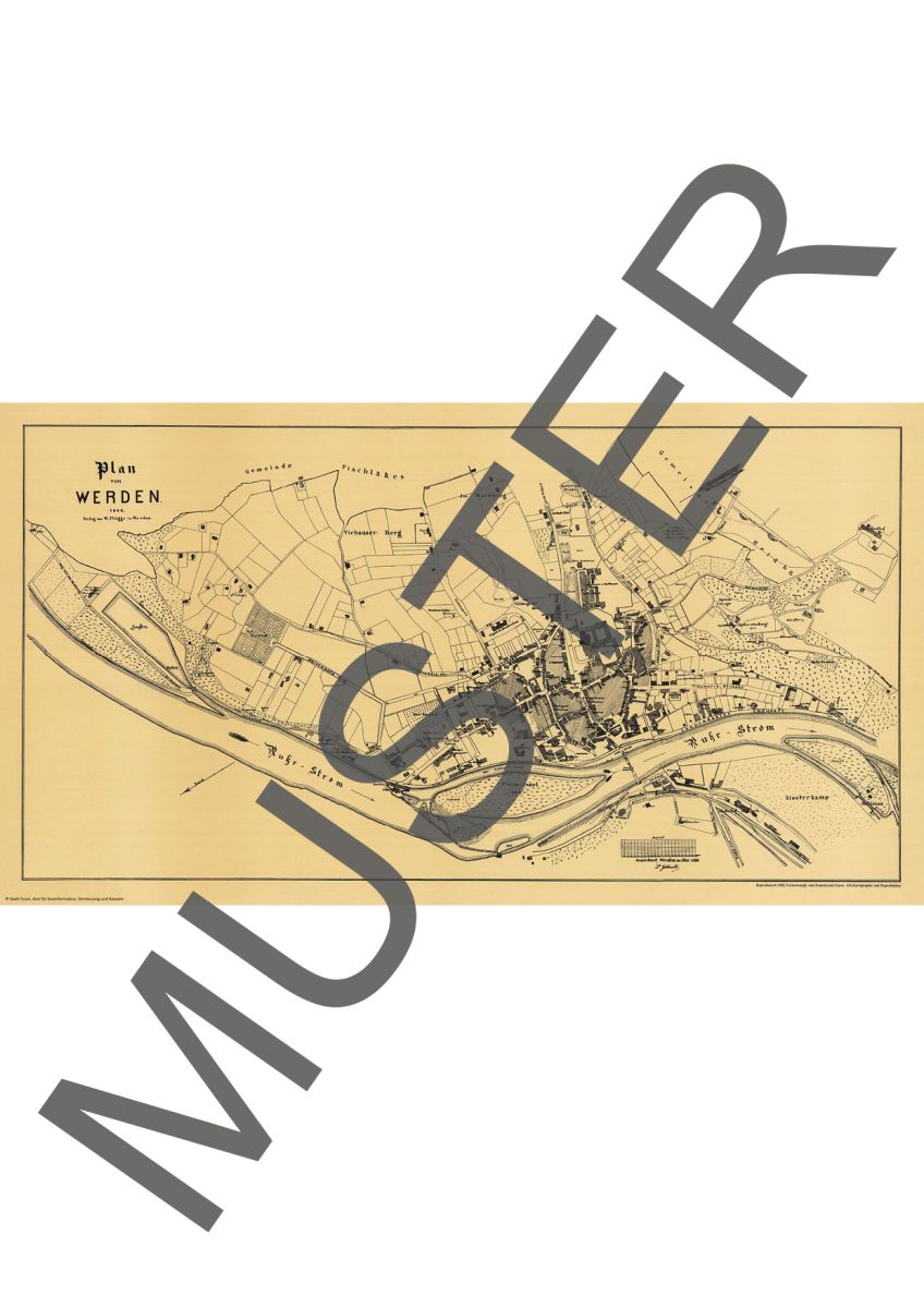 Plan von Werden 1886 (L. Gebhardt)