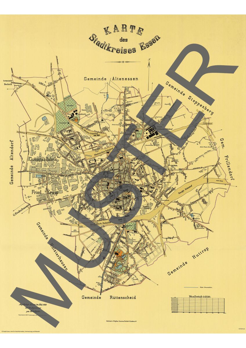 Karte des Stadtkreises Essen 1893 (Köndgen)