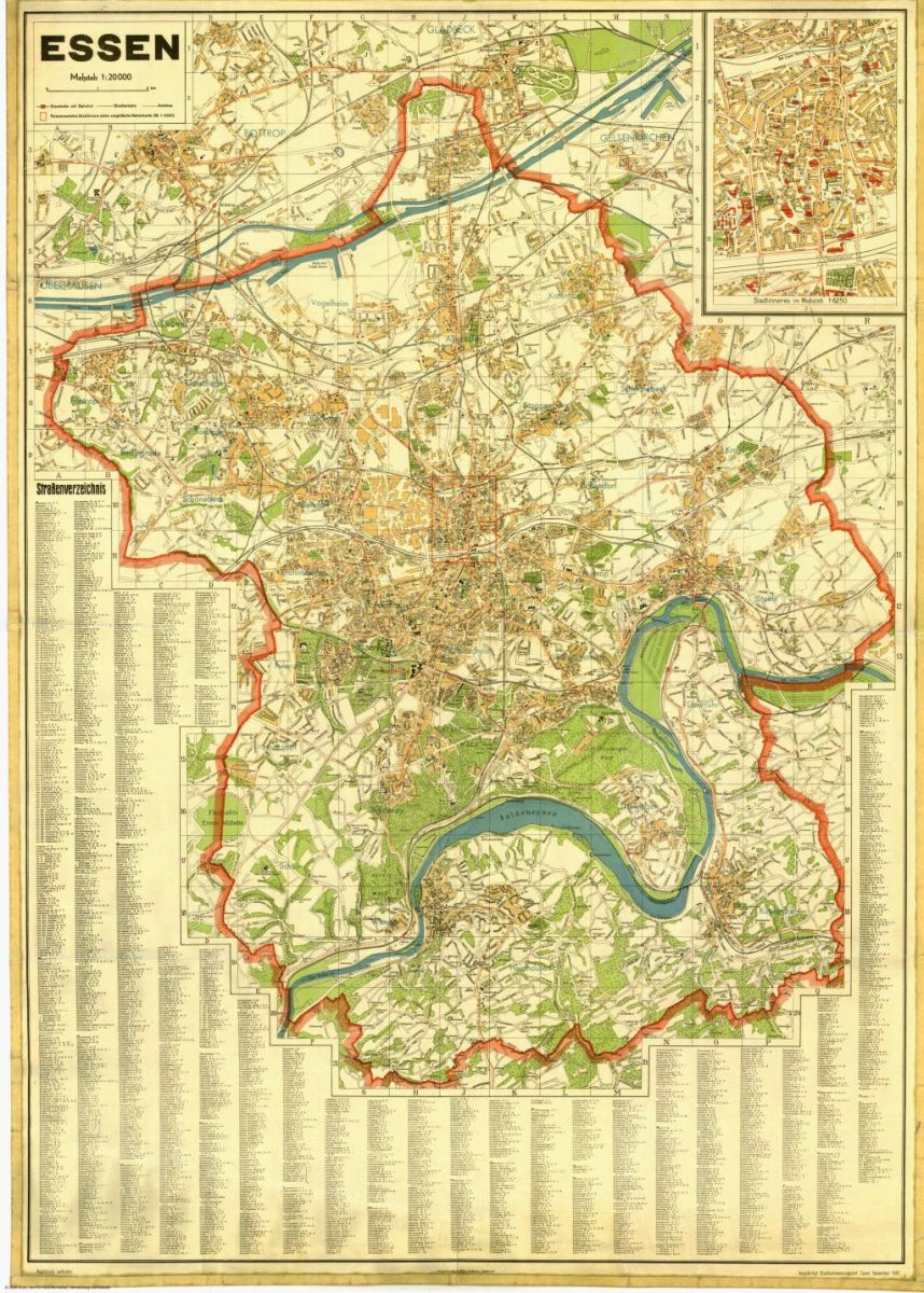 Stadtplan Essen 1942