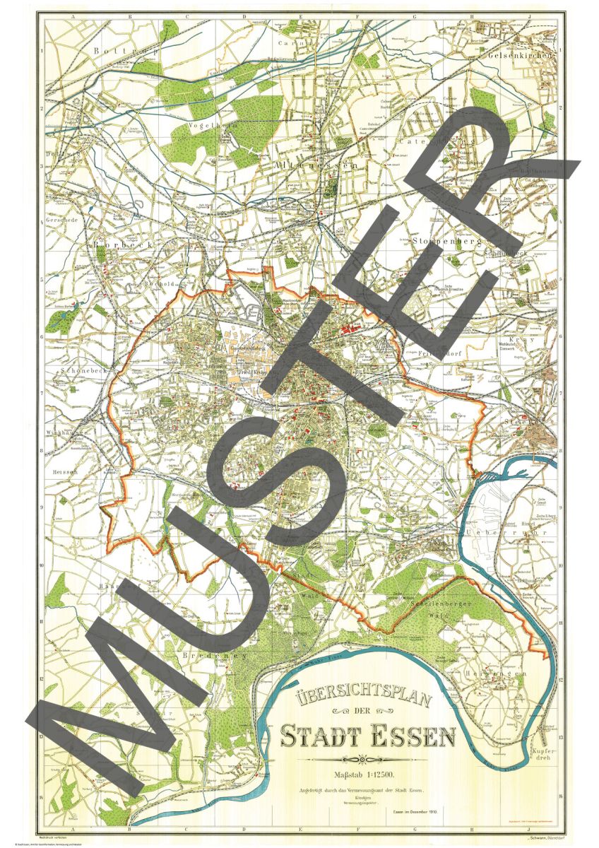 Übersichtsplan der Stadt Essen 1910 (Köntgen)