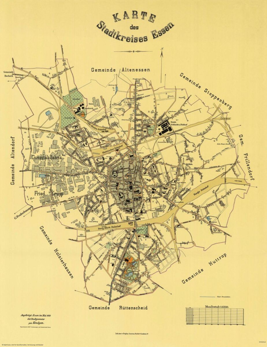 Karte des Stadtkreises Essen 1893 (Köndgen)