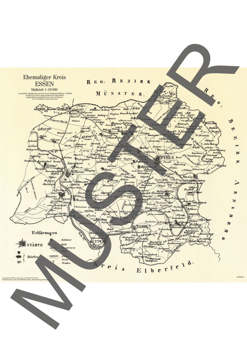 Ehemaliger Kreis Essen 1834 (F.W. Grube)