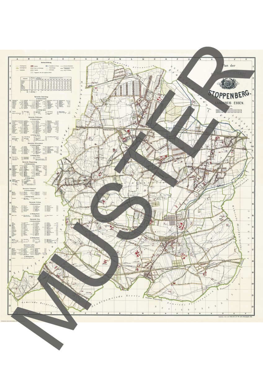 Plan der Bürgermeisterei Stoppenberg 1904