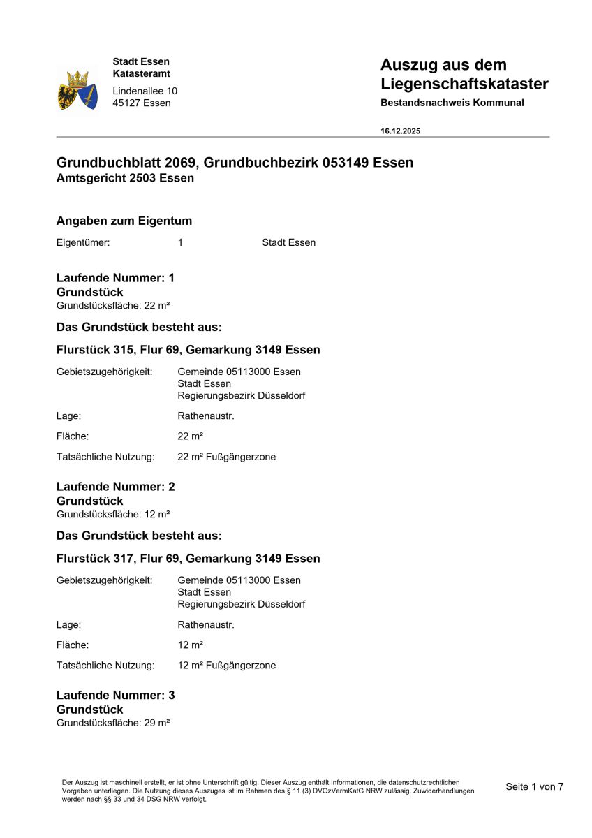 Amtlicher Bestandsnachweis