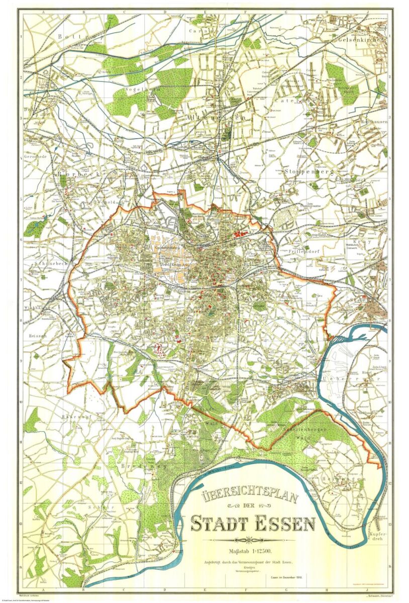 Übersichtsplan der Stadt Essen 1910 (Köntgen)