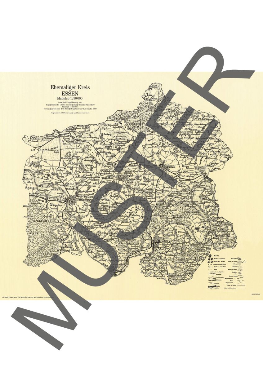 Ehemaliger Kreis Essen 1837 (F.W. Grube)