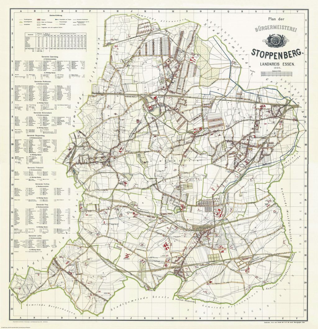 Plan der Bürgermeisterei Stoppenberg 1904