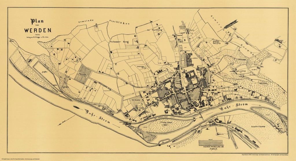 Plan von Werden 1886 (L. Gebhardt)